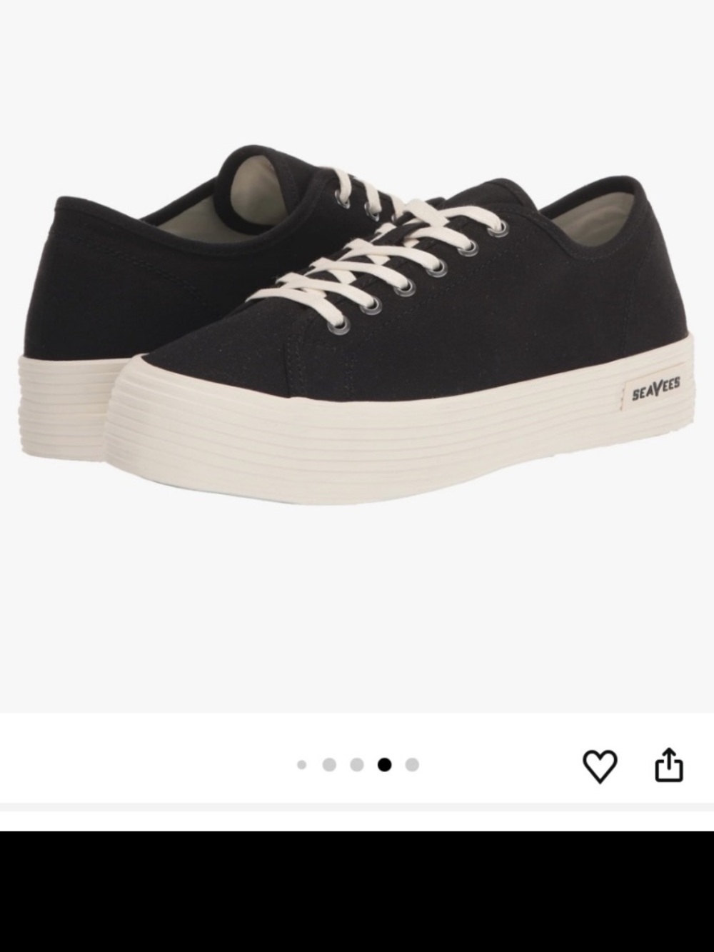 SeaVees Black Canvas Monterey Platform Sneaker